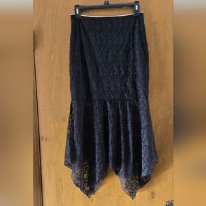 One ❤️ Clothing Black Asymmetrical Lace Skirt